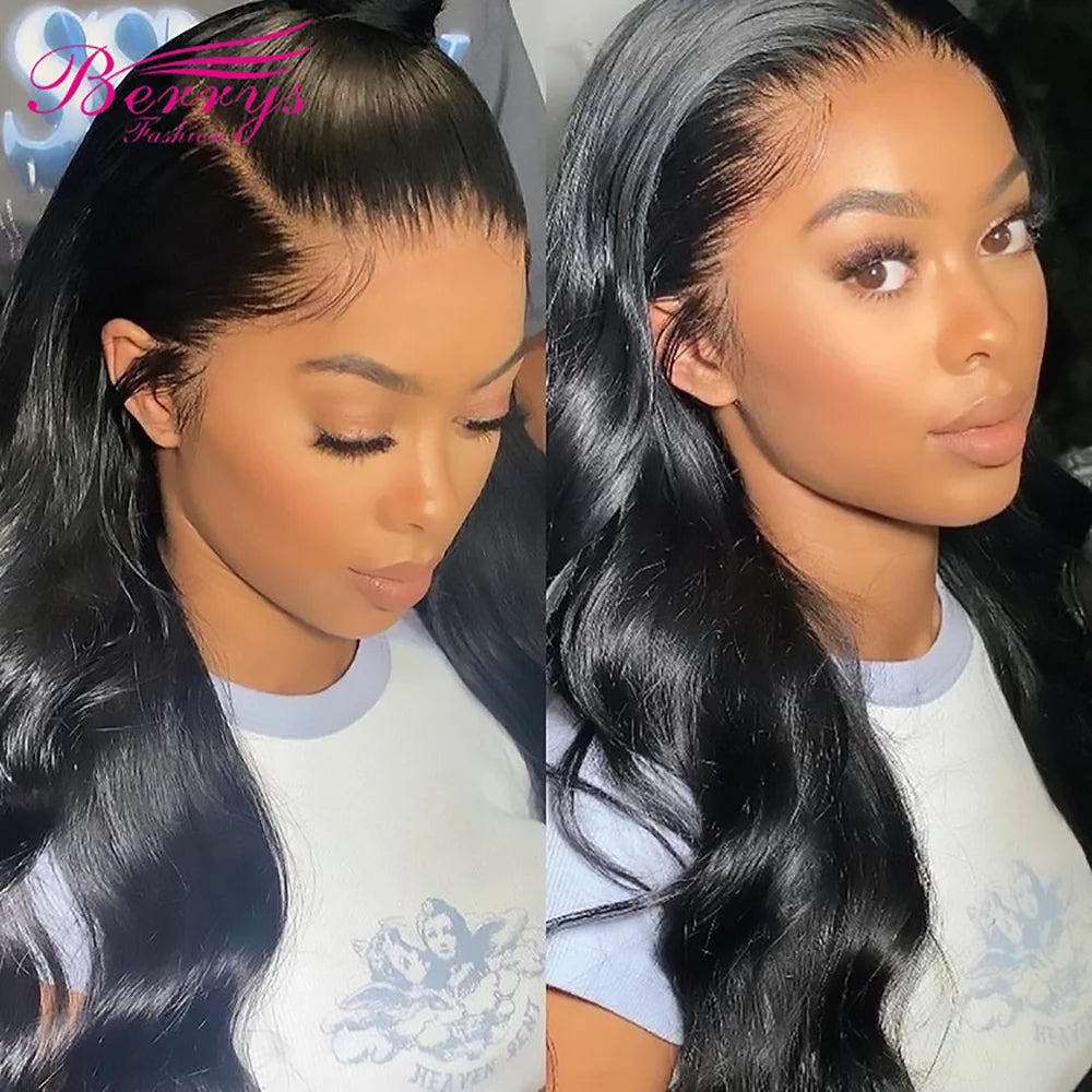 Berrys Fashion Hair 13x6 HD Lace Front Human Hair Wigs Pre Plucked Body Wave 5x5 Lace Closure Wig 13x4 Lace Frontal Wig 250%