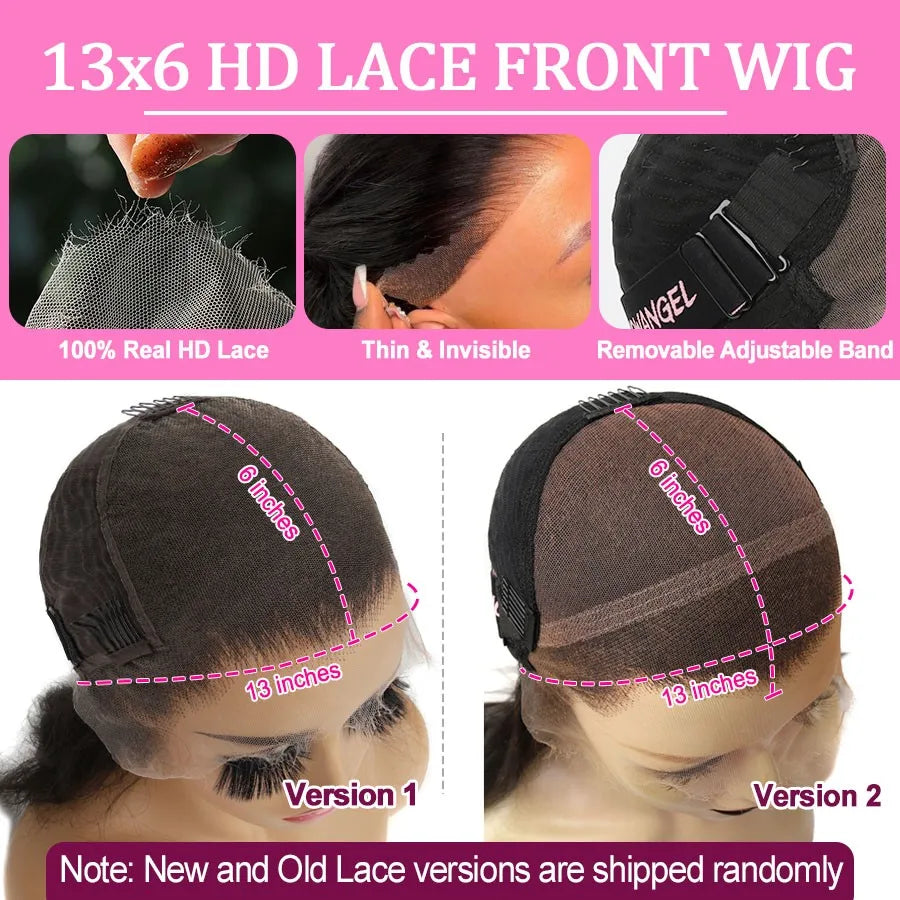 Wow Angel 1BJ27# Highlight Body Wave 13X6 HD Lace Front Wigs Pre Plucked Skinlike 13x4 HD Lace frontal human hair wig For Woman