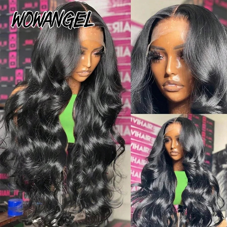 Hidden Strap Body Wave 360 HD Lace Frontal Wigs Human Hair Pre Plucked Glueless Brazilian Virgin Full Lace Wig With Drawstring