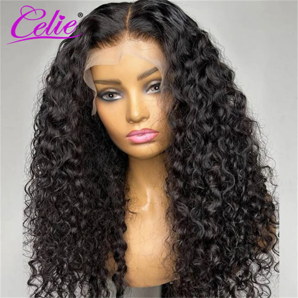 Celie Water Wave 13x6 Lace Front Human Hair Wigs HD Lace Frontal Wig Pre Plucked High Density Glueless Closure Wig