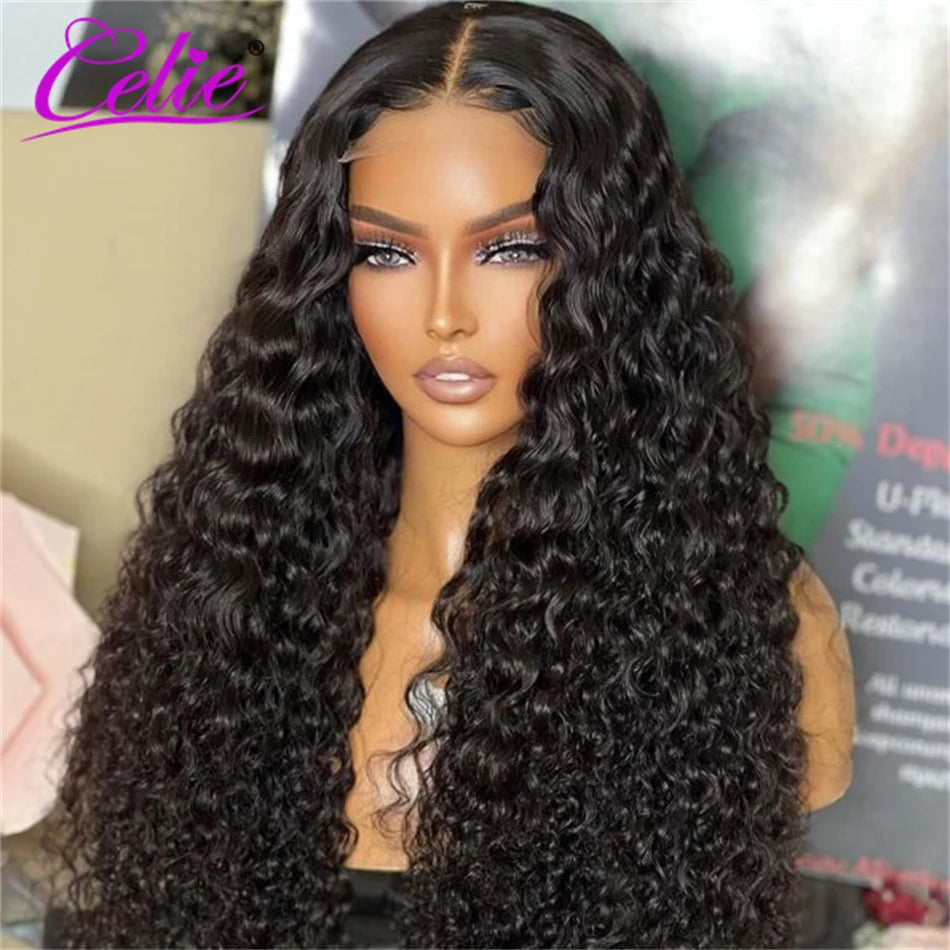 Celie Water Wave 13x6 Lace Front Human Hair Wigs HD Lace Frontal Wig Pre Plucked High Density Glueless Closure Wig