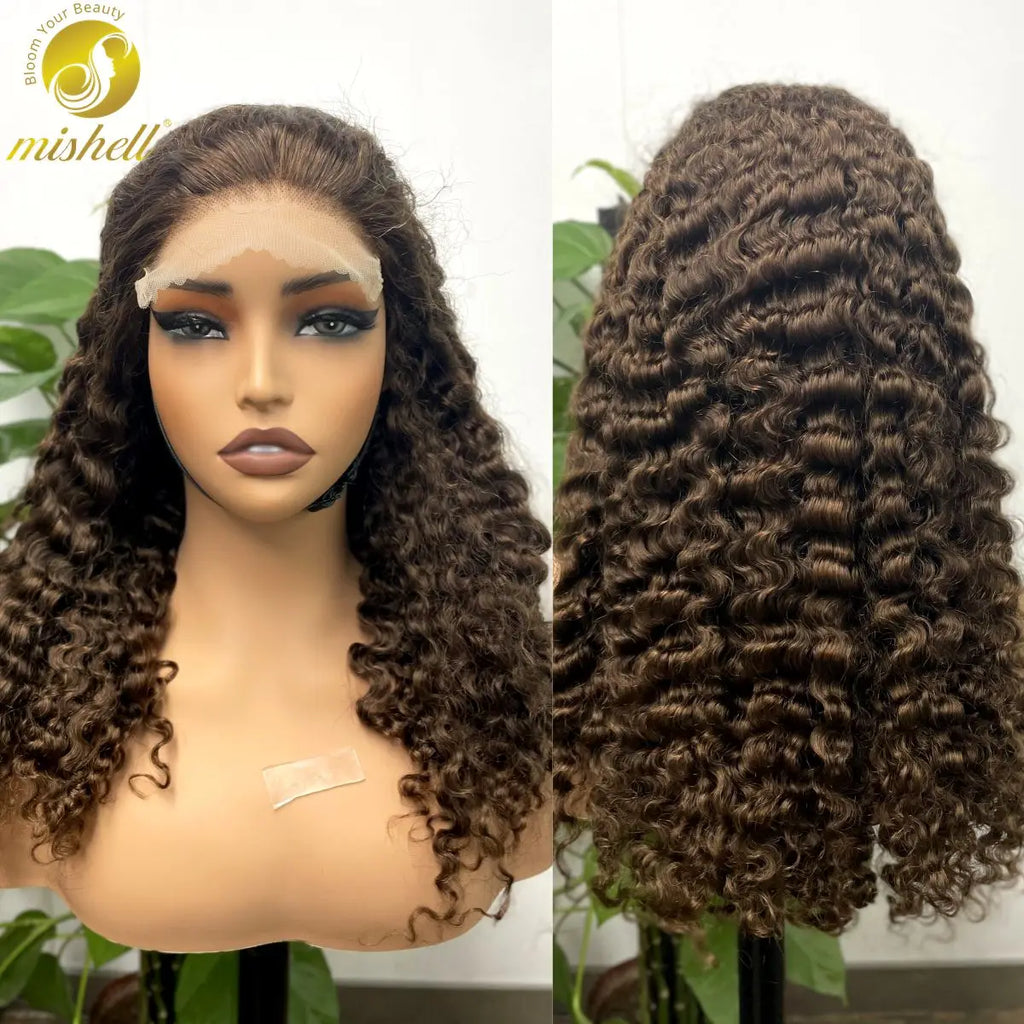 300% Density 99J# Burgundy Burmese Bouncy Curly Human Hair Wigs 5x5 Lace Closure Pixie Curly Wig for Women PrePlucked Remy Hair