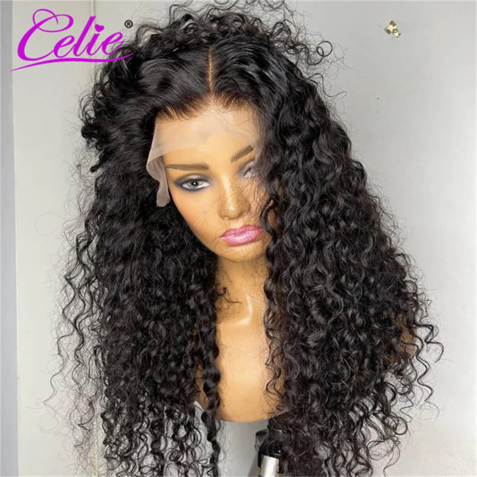 Celie Water Wave 13x6 Lace Front Human Hair Wigs HD Lace Frontal Wig Pre Plucked High Density Glueless Closure Wig