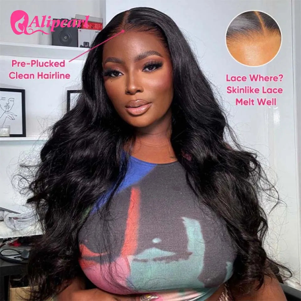 AliPearl Hair Real HD Lace Front Human Hair Wigs Body Wave 5x5 Closure Wig Invisible Lace Wig Pre-Plucked for Women Lace Wig