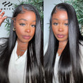 UNice Extra-Long 30Inch Pre Everything 13x4 Lace Frontal Wig With Drawstring Straight Human Hair Glueless Wig 150% Density