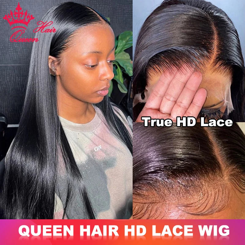 Invisible HD Lace Frontal Wig 13x4 Lace Front Wig Human Hair Bone Straight Transparent Lace Raw Human Hair Wigs Lace Closure Wig