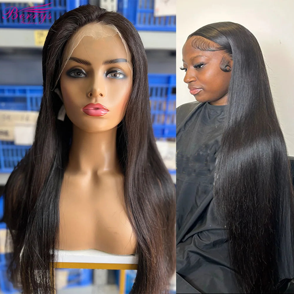 Berrys Straight 13x6 HD Lace Front Human Hair Wigs Pre Plucked 5x5 Lace Closure Wig And 13x4 Lace Frontal VietnameseWig 250%