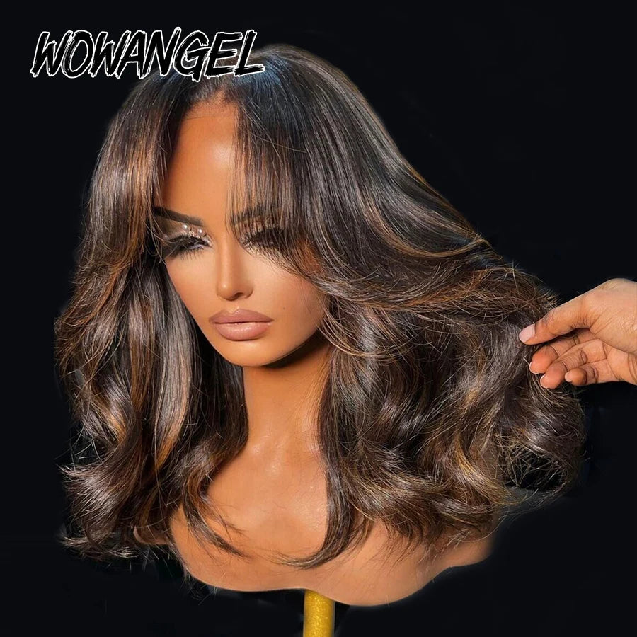 2/30 Highlight BOB Wigs 13x4 HD Lace Front Human Hair Wigs Glueless Ready to Go Wigs Body Wave 5x5 HD Lace Closure Wig Wavy Hair
