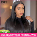 ISEE HAIR 250 Density Human Hair Wig Bone Straight Lace Front For Women Malaysian Straight 13x4 Lace Front Wigs Straight Wigs
