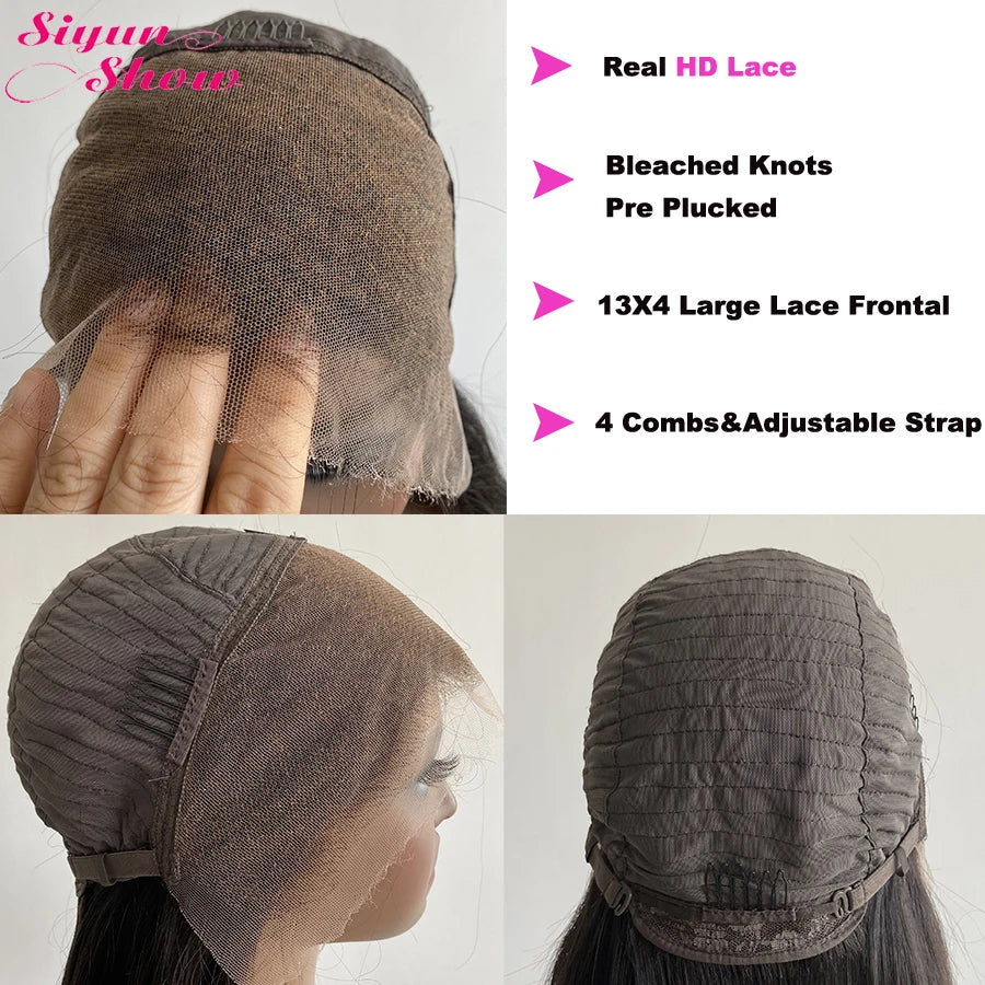 Double Drawn Water Wave Frontal Wig 13X4 HD Lace Frontal Wigs Curly Human Hair Wigs Pre Plucked Real 5X5 HD Lace Closure Wig