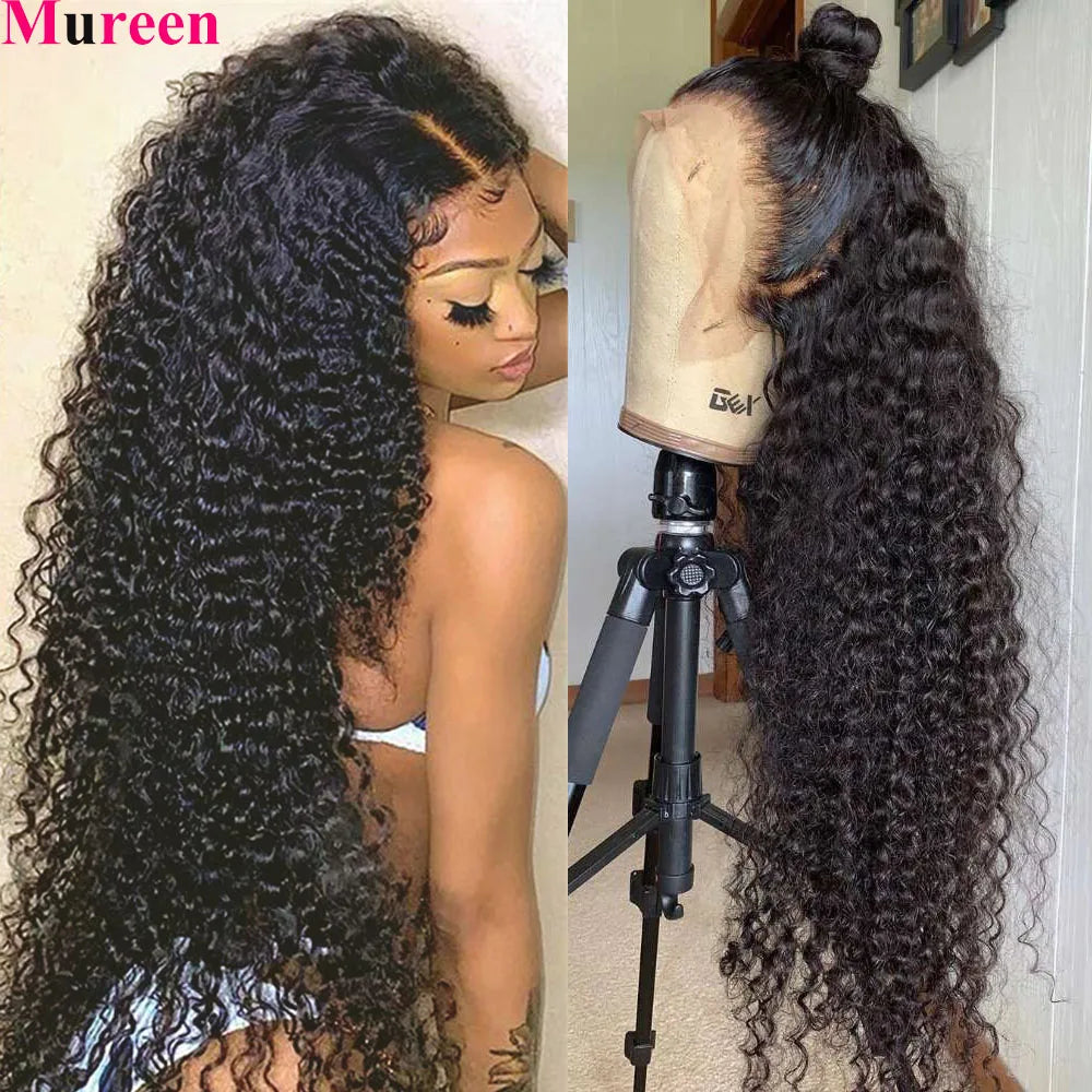 250% Density Deep Wave 13x6 Lace Front Wigs Human Hair Pre Plucked Water Wave Curly 13x4 Lace Frontal Wigs Human Hair for Women