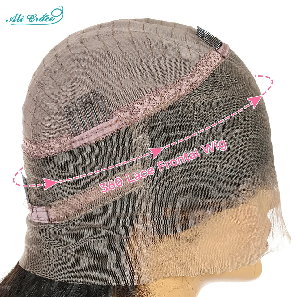 Ali Grace 360 Lace Frontal Wig Straight Human Hair Wigs 360 Full Lace Wig Human Hair Pre Plucked Lace Frontal Human Hair Wigs