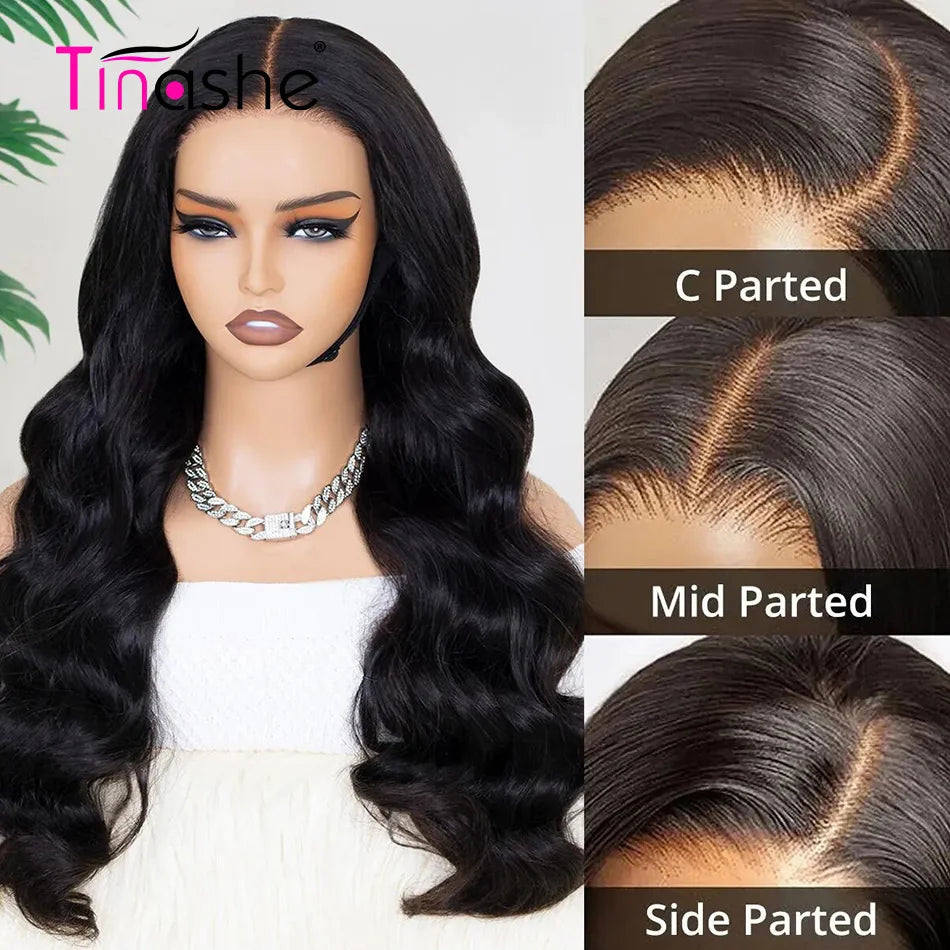 Tinashe Hair Upgraded Ready To Go 6×5 HD Lace Wig Pre-Bleached Knots Body Wave Glueless Wig Put It On & Go Remy Human Hair Wigs