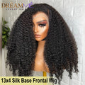 5*4.5 Silk Base 13X4 Lace Human Hair Wigs With Baby Hair Pre Plucked Afro Kinky Curly Brazilian Remy Hair Lace Closure Wig