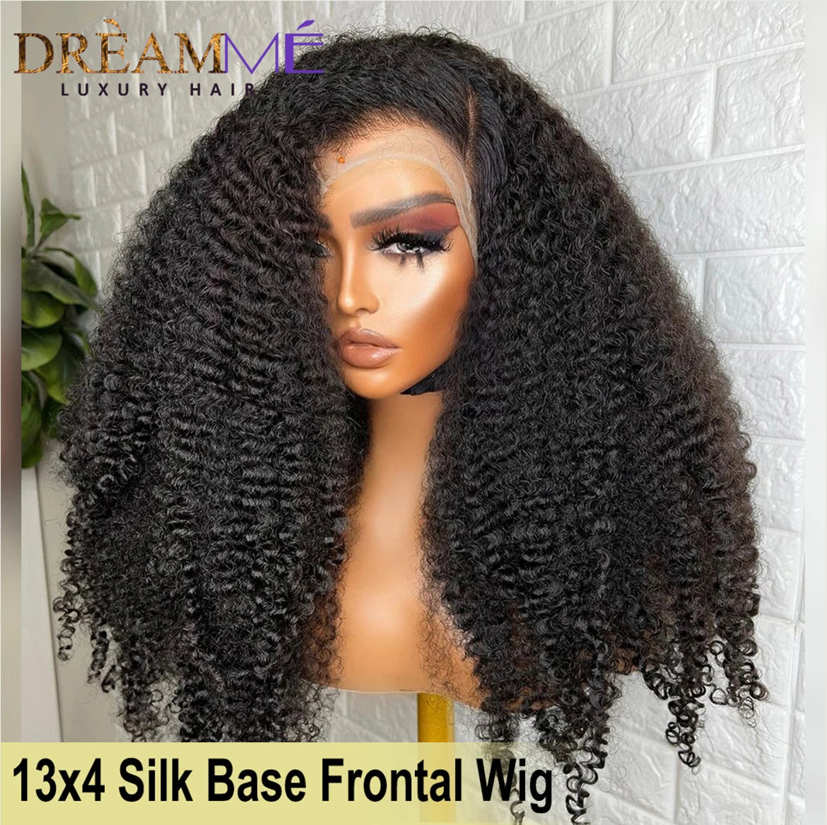 5*4.5 Silk Base 13X4 Lace Human Hair Wigs With Baby Hair Pre Plucked Afro Kinky Curly Brazilian Remy Hair Lace Closure Wig