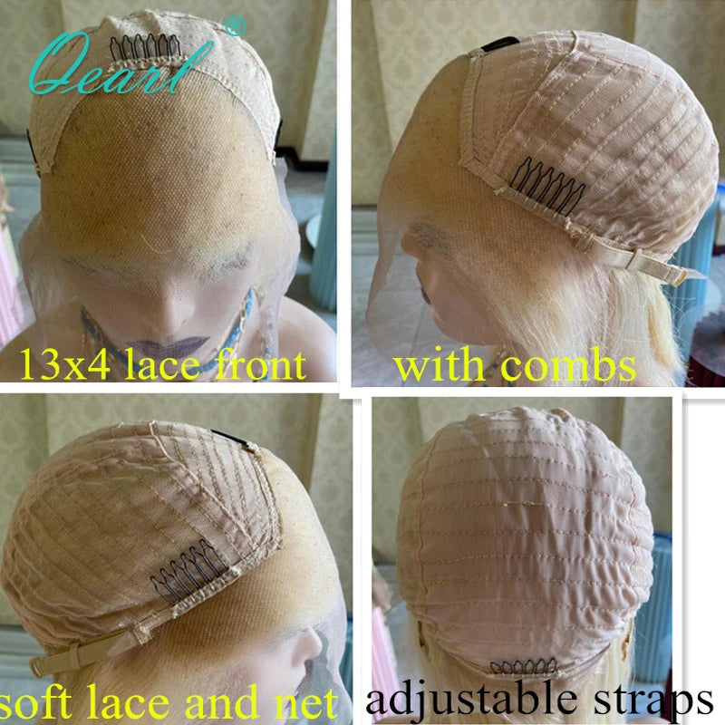 Full Lace Wig Real Human Hair Lace Frontal Wig HD Icy Ash Blonde Loose Body Wave Virgin Brazilian Hair Lace Front Wig 180% Qearl