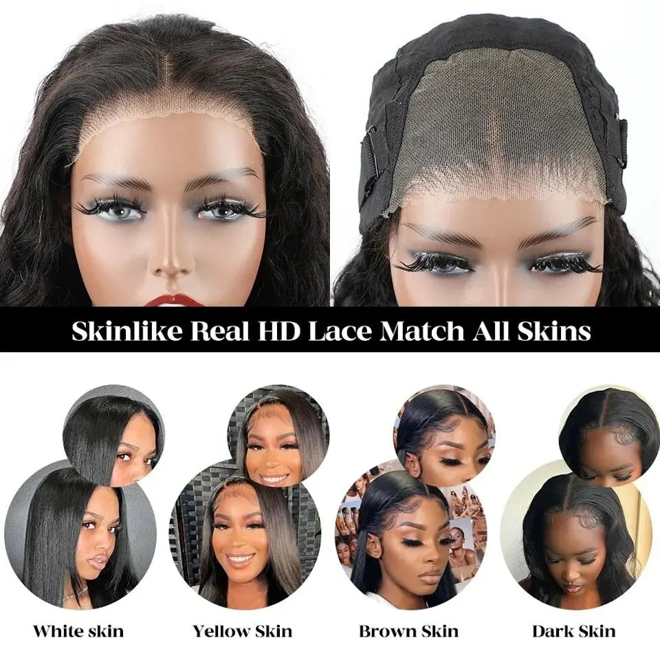 ISEE Glueless Wigs Wear And Go Ocean Wave Wig 7X5 HD Body Wave Lace Front Wig Pre Cut PrePlucked Wavy Lace Closure Wigs