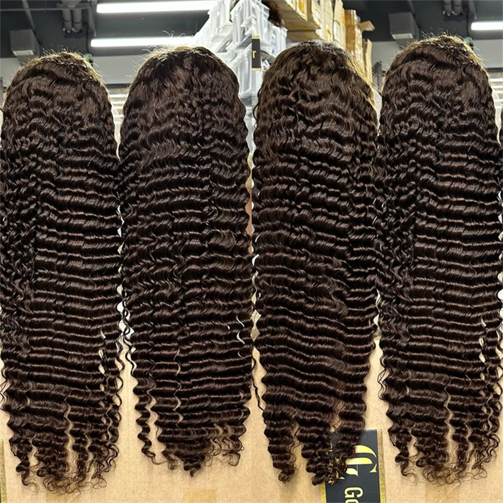 250 Density 13x4 Real Hd Lace Frontal Wig Deep Wave Lace Front Wig 5x5 Curly Human Hair Wigs For Women Pre Plucked Lace Wig