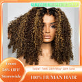 Highlight Ombre Honey Blonde Human Hair Wigs For Women 13x4 Curly Lace Front Wig Human Hair Burmese Curly  Wig Brazilian 250%