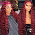 Princess Hair 99J Lace Front Human Hair Wig 13x4/13x6 HD Transparent Burgundy Deep Wave Lace Frontal Wig For Black Women