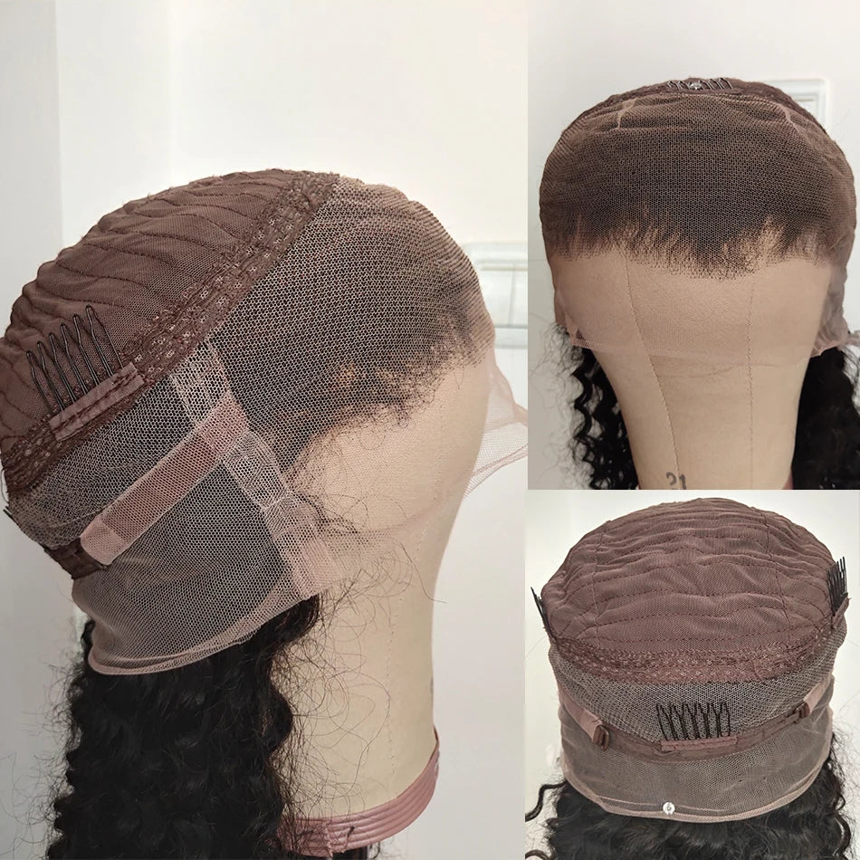 Transparent 360 Lace Frontal Wigs Light Yaki Human Hair Wig Glueless 360 Full Lace Front Wig Yaki Straight Preplucked for Women