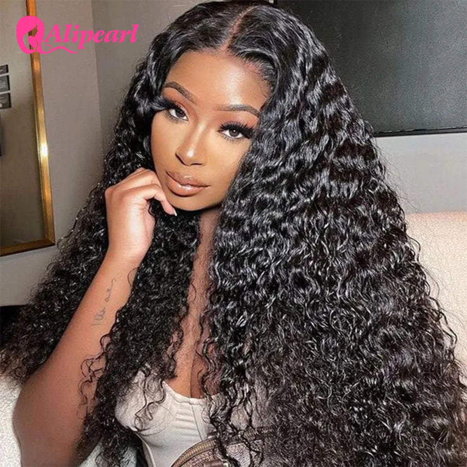 Ali Pearl Real HD Lace Front Human Hair Wigs Deep Wave HD Human Hair Wig Peruvian Pre-Plucked 5x5 Closure Wig For Woman