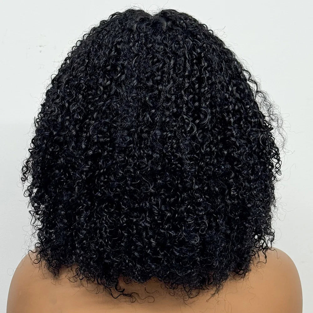 350% Density 2x6 Transparent Lace Closure Wig Afro Kinky Curly Human Hair Wigs Jerry Curly Human Hair Wig For Black Women