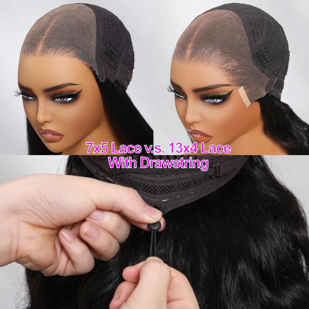UNice Hair Water Wave 7x5 13x4 Lace Front Wig Human Hair Pre Cut Pre Bleached Wear Go Glueless Wig 150% Density