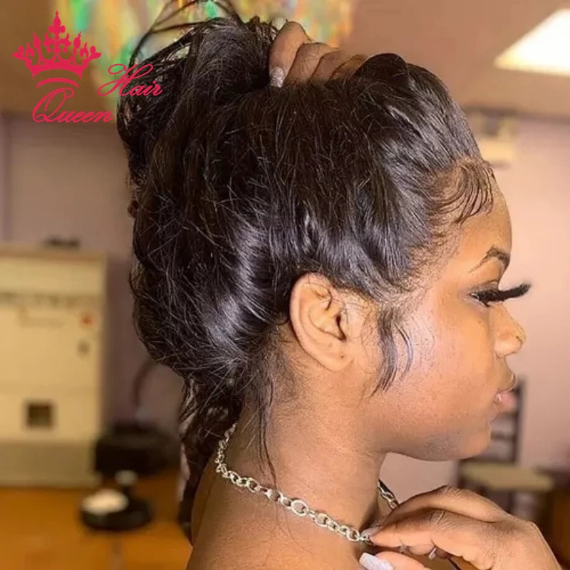 HD 360 Frontal Lace Wig Raw Human Hair Invisible Melt Skin HD Lace Wig Straight High Ponytail Available Natural Look Queen Hair