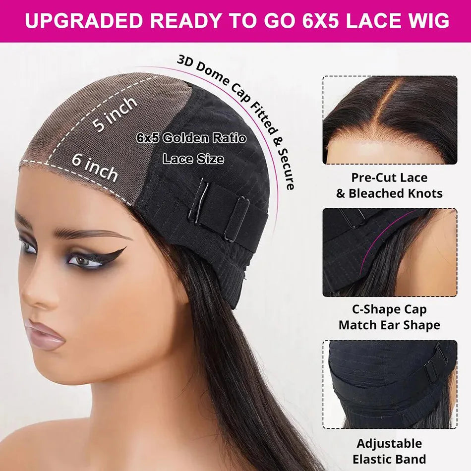 Tinashe Wear Go 6×5 HD Lace Wig Pre Bleached&Plucked Deep Wave Glueless Wig 180 250 Density Put It On & Go Remy Human Hair Wigs