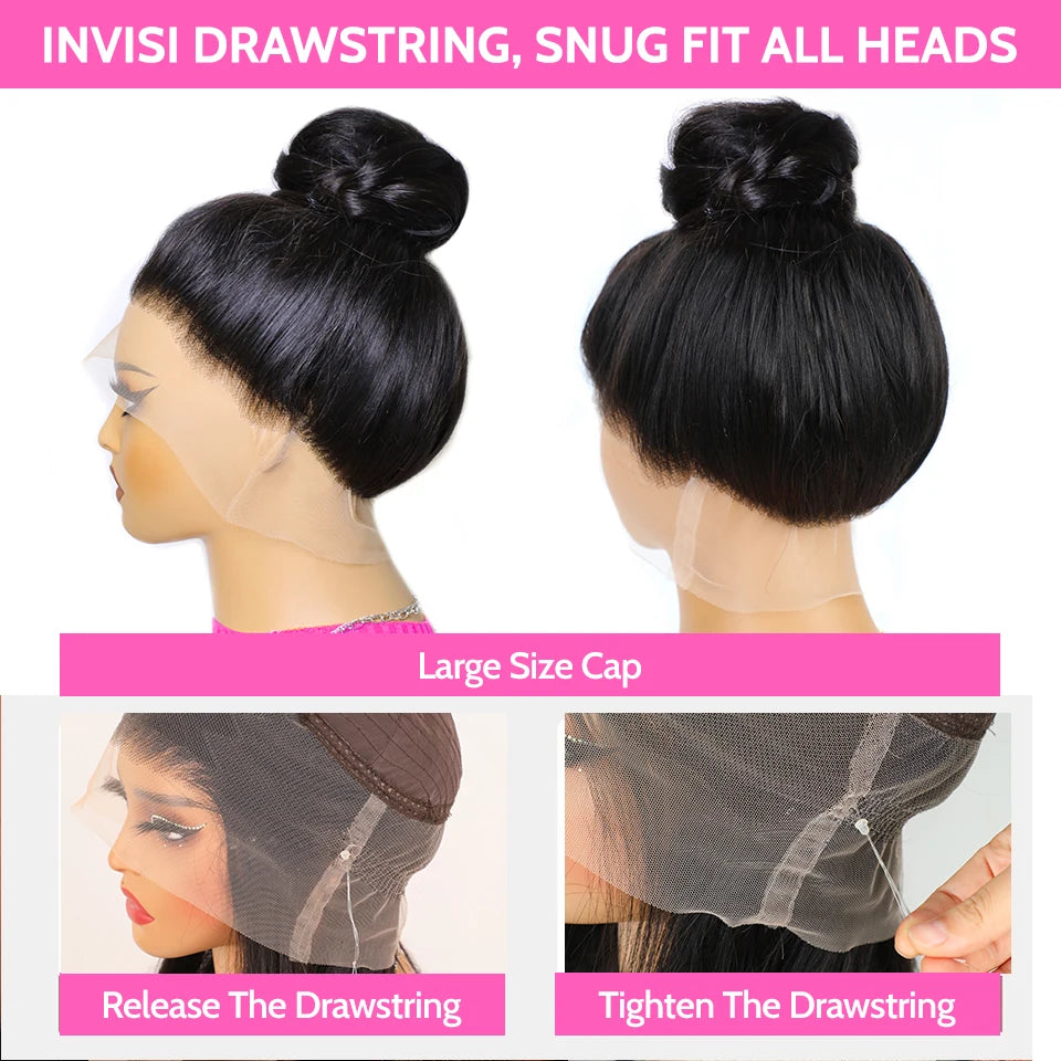 ISEE Hair 360 Glueless Wig Human Hair Ready To Wear Straight Glueless Preplucked Wear And Go Wigs HD full Lace Front Wigs PreCut