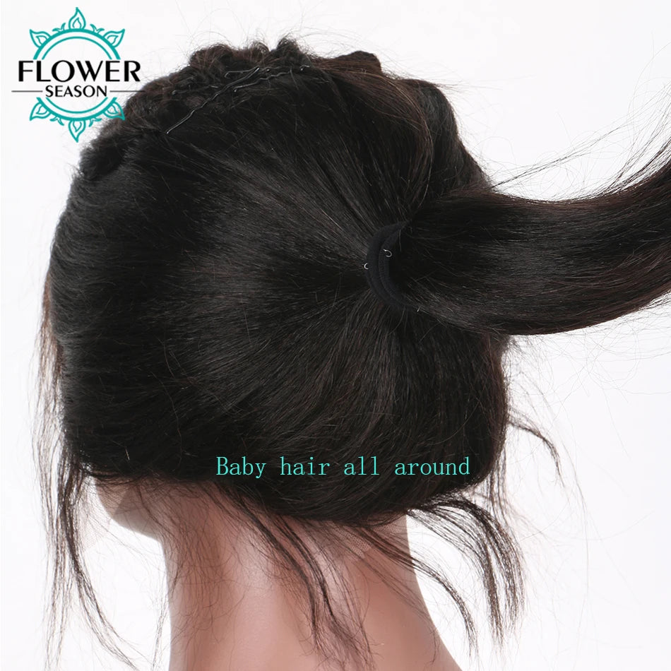Transparent 360 Lace Frontal Wigs Light Yaki Human Hair Wig Glueless 360 Full Lace Front Wig Yaki Straight Preplucked for Women