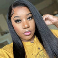 Brazilian Human Hair Silk Base Full Lace Wig Pre Plucked Light Yaki Silk Top Full Lace Human Hair Wig 130%-180%Density Baby Hair